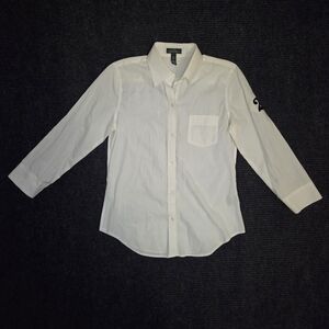 Lauren Ralph Lauren Womens Y2K White Button Down Shirt Vintage